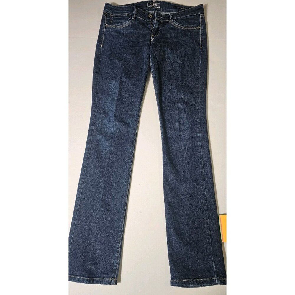 Guess Starlet Straight Leg Jeans Women 28 Blue Stretch Denim Mid Rise. (HL483)